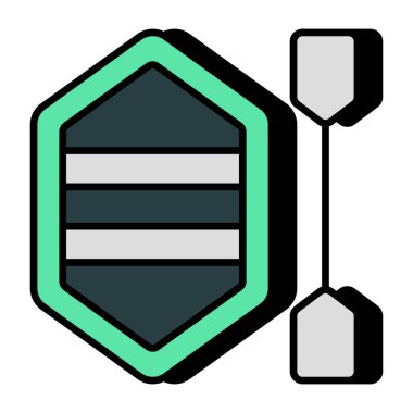 Lastik teknenin düz tasarım simgesi 