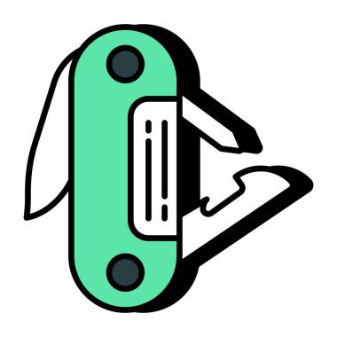 Trendy vector design of pocket knife 