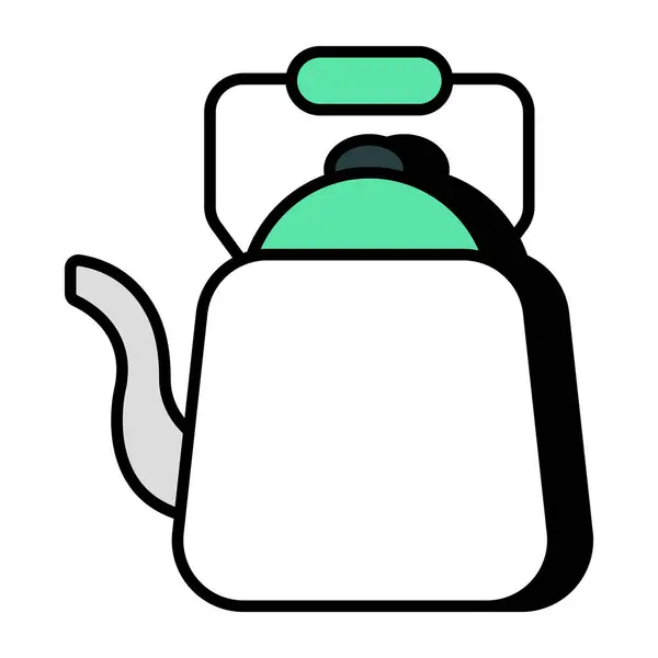 Eine Editierbare Design Ikone Des Teekessels — Stockvektor