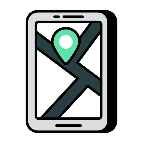 Редактируемый Дизайн Иконки Мобильного Местоположения — стоковый вектор