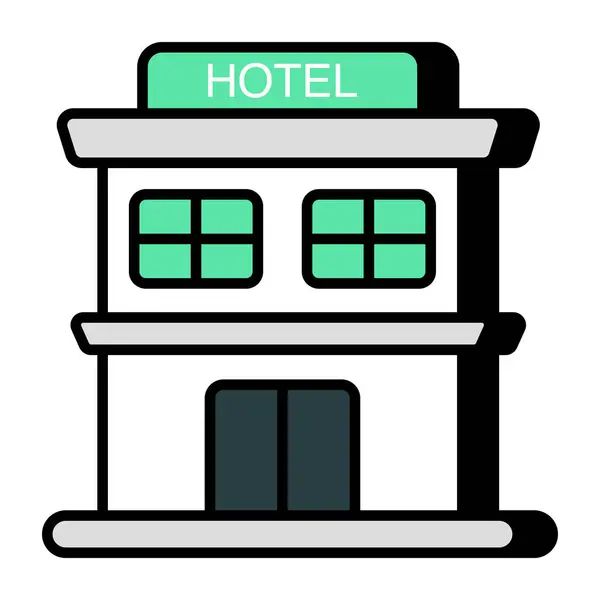 Modern Design Icon Hotel Building — Stock Vector