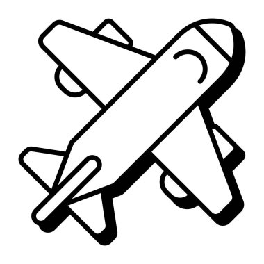 An editable design icon of aeroplane 