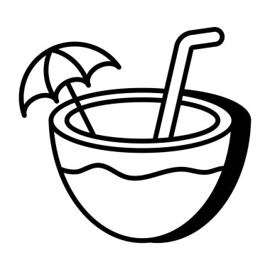 Hindistan cevizi suyunun modern tasarım simgesi