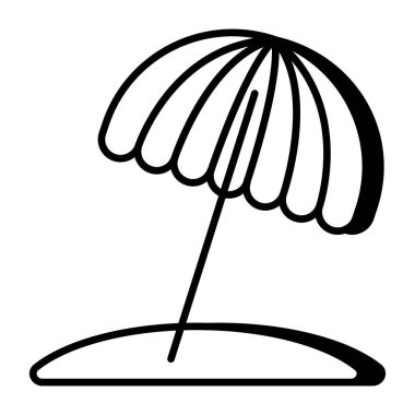 A flat design icon of outdoor umbrella 