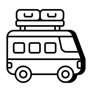 Kamp aracının düzenlenebilir tasarım simgesi