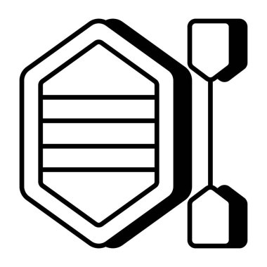 Lastik teknenin düz tasarım simgesi 