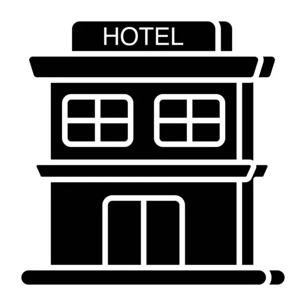 Σύγχρονο Εικονίδιο Σχεδιασμού Του Κτιρίου Του Ξενοδοχείου — Διανυσματικό Αρχείο