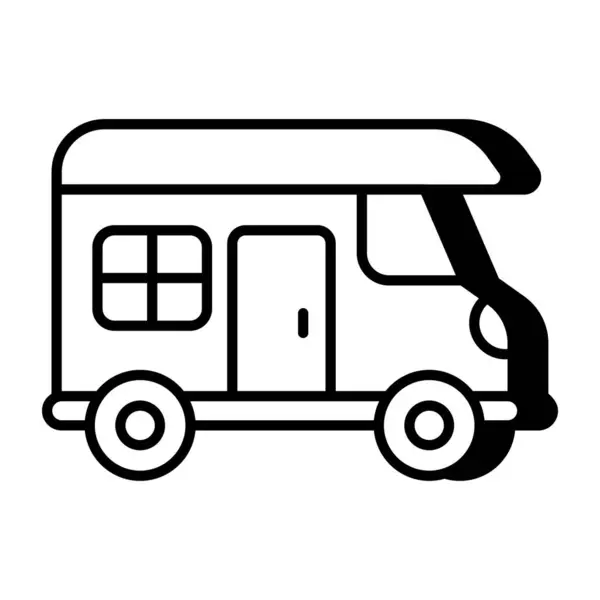 Eine Editierbare Design Ikone Des Campingbusses — Stockvektor