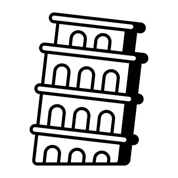 Moderne Design Ikone Des Pisa Turms — Stockvektor