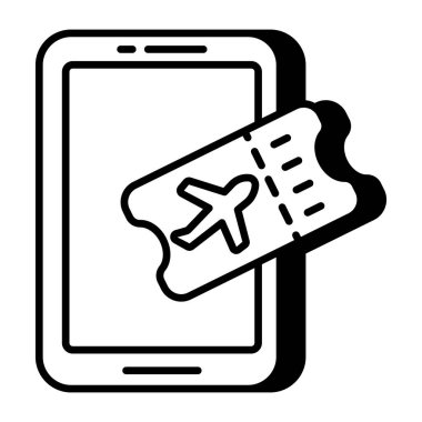 Mobil uçak biletinin eşsiz bir tasarım simgesi 