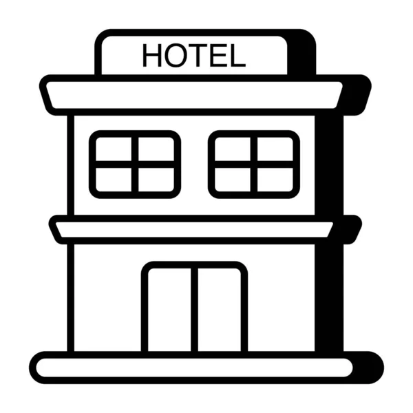 Сучасна Ікона Дизайну Будівлі Готелю — стоковий вектор