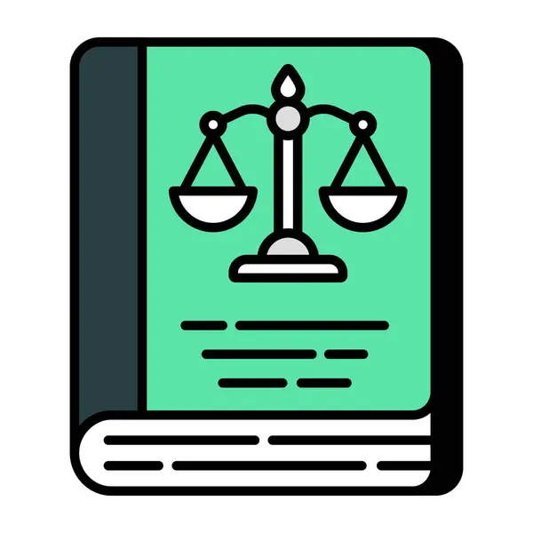 Conceptual Flat Design Icon Law Book — Stockvector