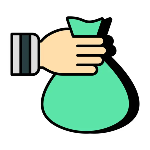 Modern Design Icon Money Bag — Image vectorielle