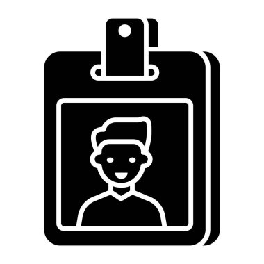 Kimlik kartının düz tasarım simgesi