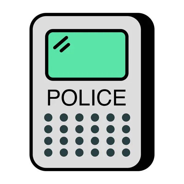 Icono Diseño Único Del Teléfono Policial — Vector de stock
