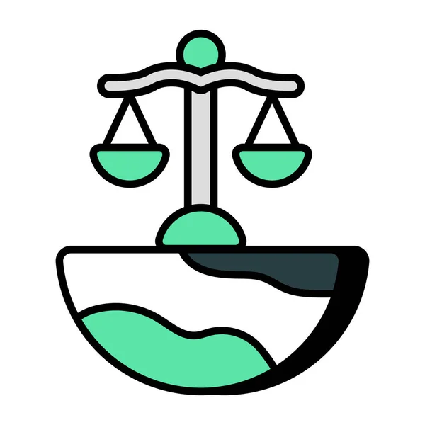 Μοναδικό Εικονίδιο Σχεδιασμού Της Παγκόσμιας Δικαιοσύνης — Διανυσματικό Αρχείο