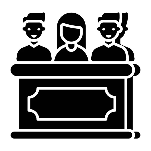 Icono Diseño Único Del Panel Jueces — Archivo Imágenes Vectoriales