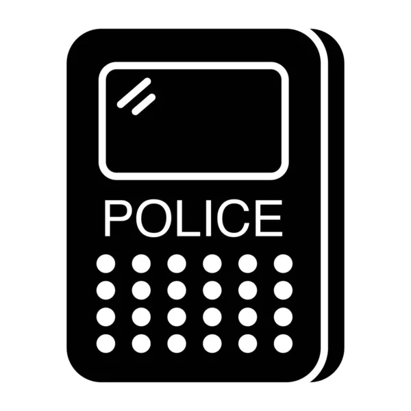 Icono Diseño Único Del Teléfono Policial — Vector de stock