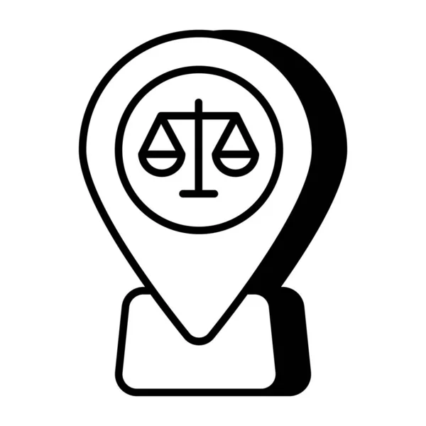 Ідеальна Дизайнерська Ікона Розташування Правосуддя — стоковий вектор