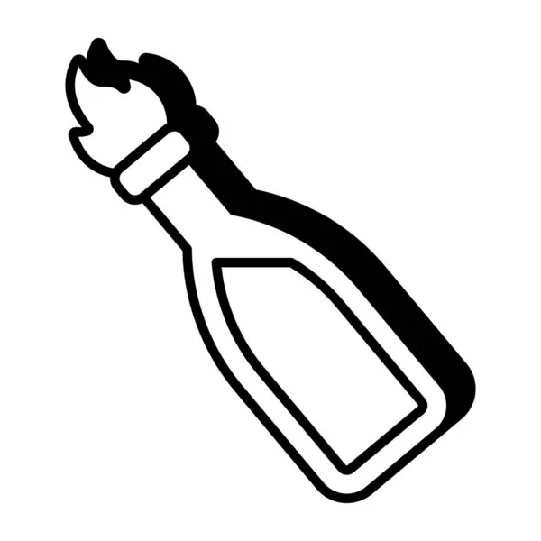 Icona Design Modificabile Del Messaggio Della Bottiglia — Vettoriale Stock