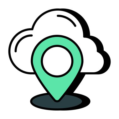 Bulut konumunun modern tasarım simgesi