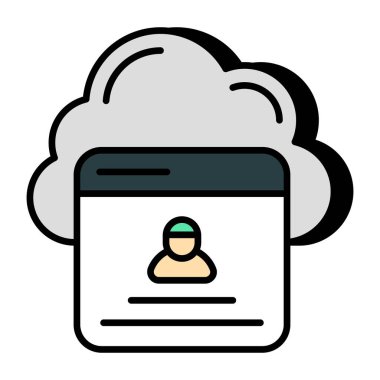 Bulut kullanıcısının modern tasarım simgesi