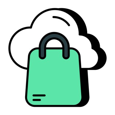 Trendy vector design of cloud shopping