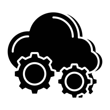 Conceptual flat design icon of cloud setting