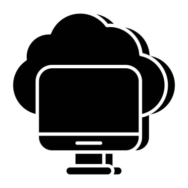 Premium download icon of cloud computer