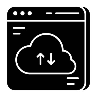 Editable design icon of cloud data transfer