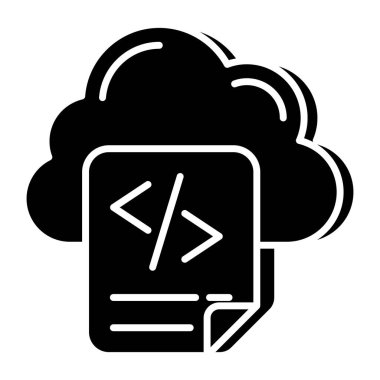 Unique design icon of cloud coding