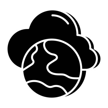 Icon of cloud browser in flat design