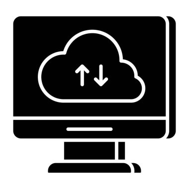 Editable design icon of cloud data transfer