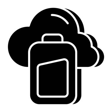 Bulut bataryasının düzenlenebilir tasarım simgesi