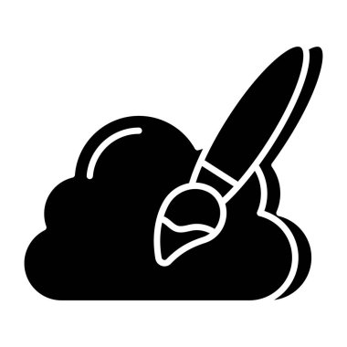 Bulut sanatının kavramsal düz tasarım simgesi