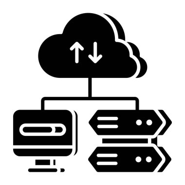 Editable design icon of cloud data transfer