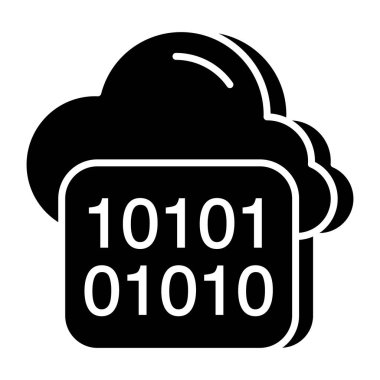 Bulut ikili kodunun vektör tasarım simgesi