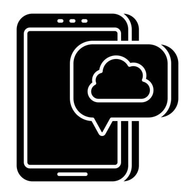 Mobil bulut sohbetinin premimium indirme simgesi