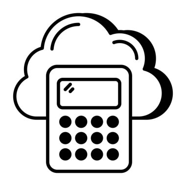 An icon design of cloud calculator