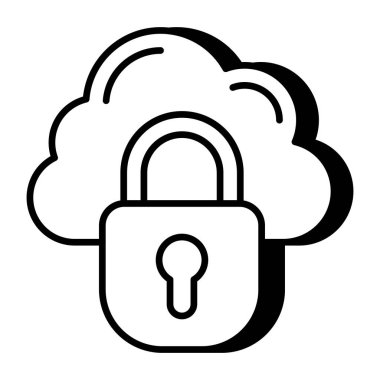 Editable design icon of cloud security