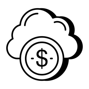 Bulut kazancının son moda vektör tasarımı