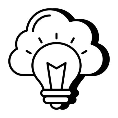 An icon design of cloud idea