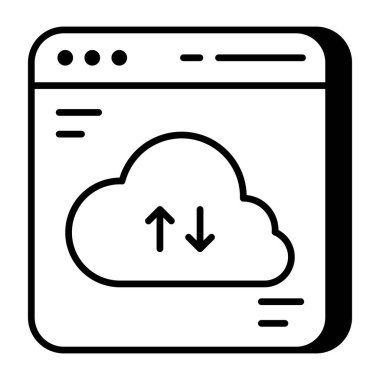 Editable design icon of cloud data transfer