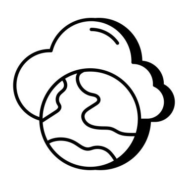 Icon of cloud browser in flat design