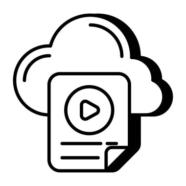 Bulut video dosyasının düzenlenebilir tasarım simgesi