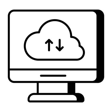 Editable design icon of cloud data transfer
