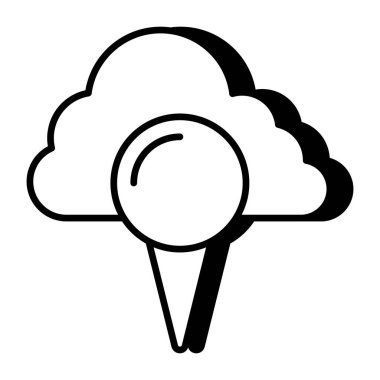 Bulut konumu için düz tasarım simgesi