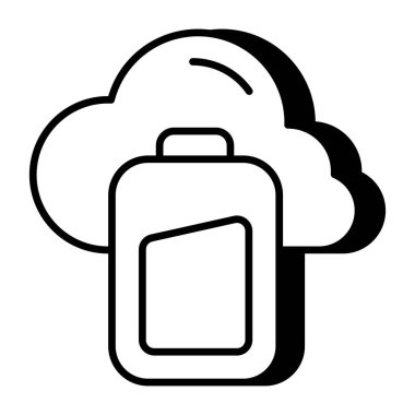 Bulut bataryasının düzenlenebilir tasarım simgesi