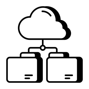 Editable design icon of cloud network