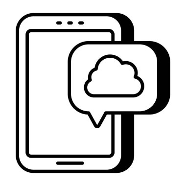 Mobil bulut sohbetinin premimium indirme simgesi